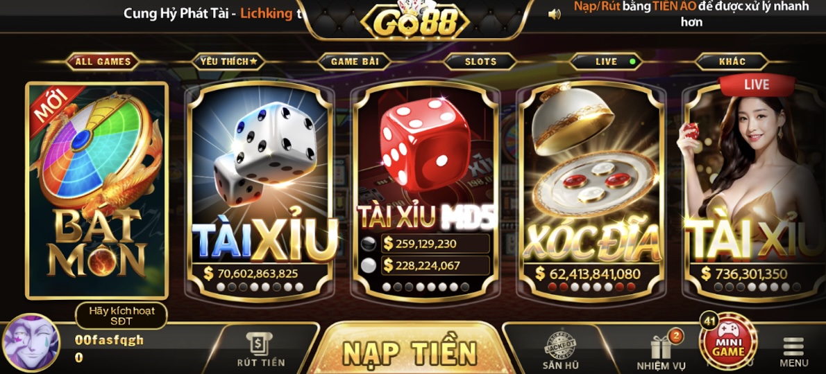 Giới thiệu về kho game Go88