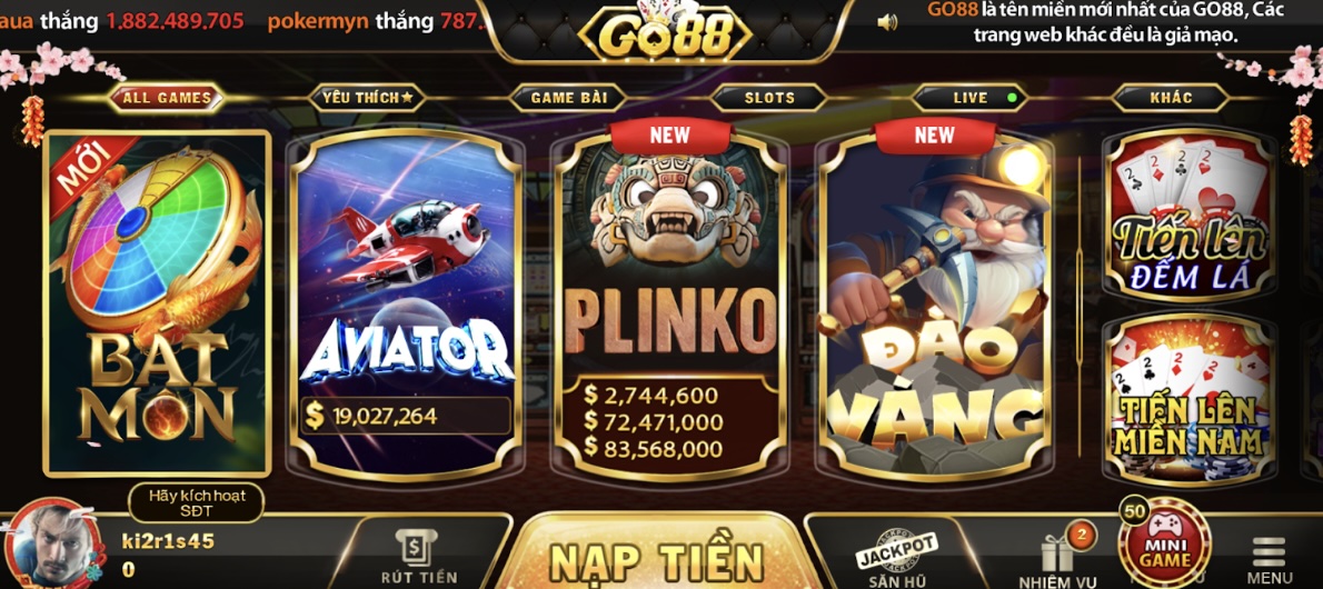 Hướng dẫn cách chơi game trên Go88