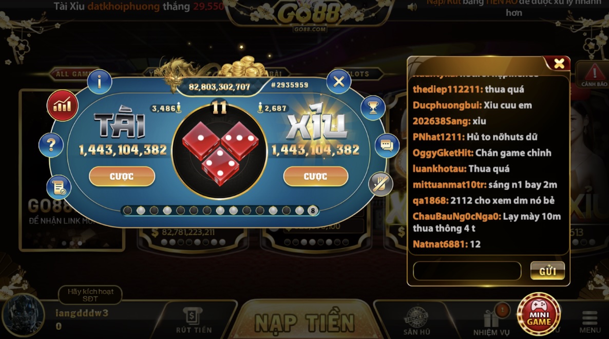 Lý do nên tham gia Tài Xỉu tại cổng game Go88