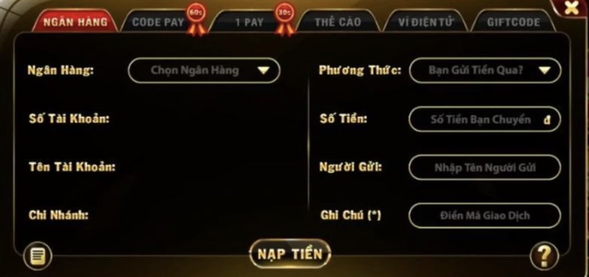 Những lưu ý khi nạp tiền tại Go88