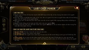 Quy tắc quan trọng khi tham gia game bài Poker Go88