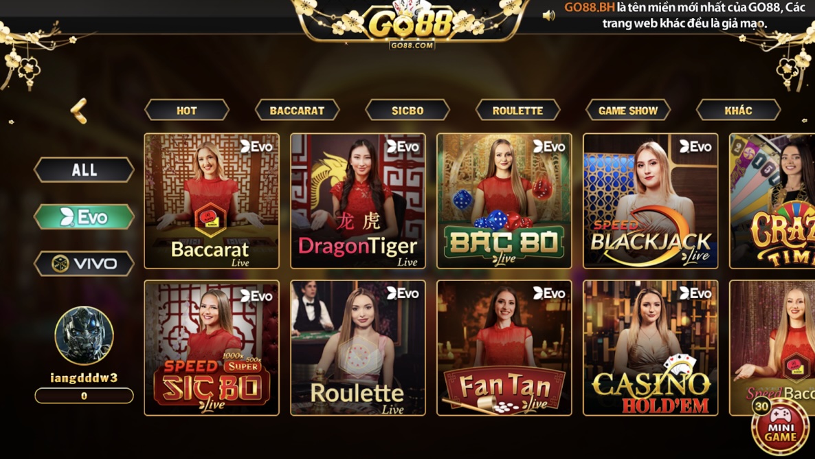Ưu điểm nổi bật của game bài Baccarat Go88